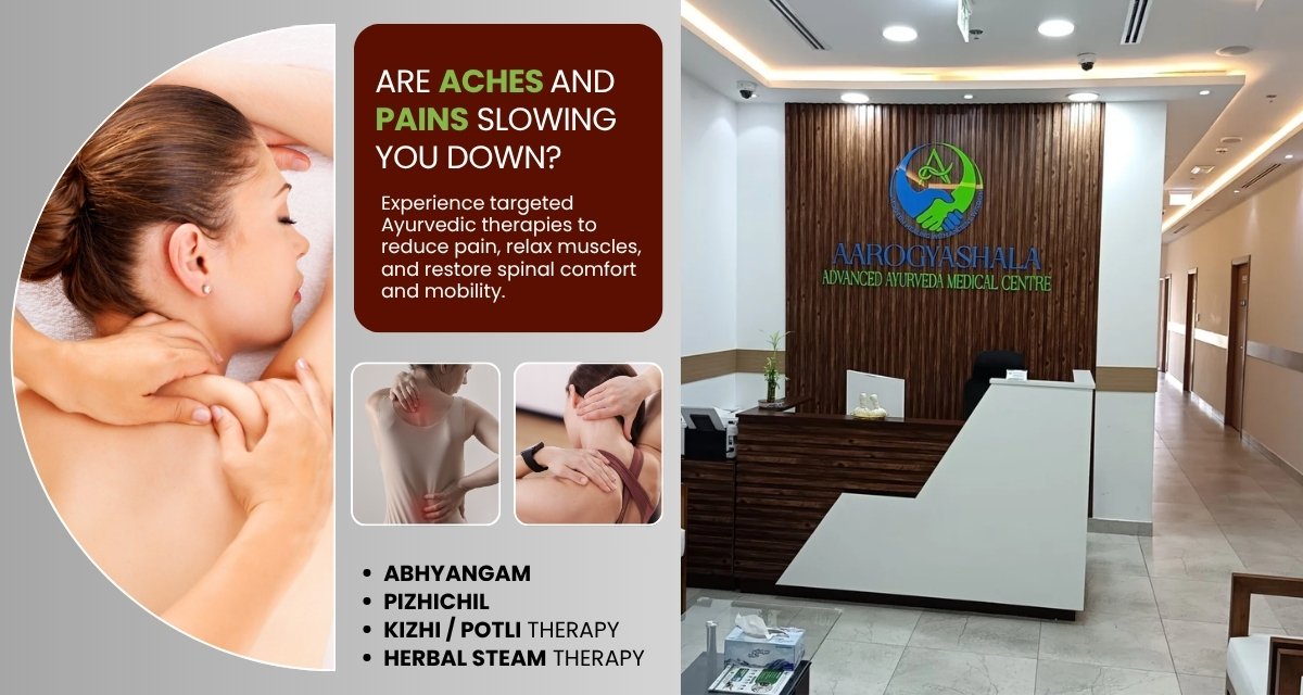 Suggested Image Alt Text: Ayurvedic pain treatment for neck back and leg pain at Aarogyashala Bur Dubai